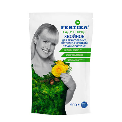 Фертика Хвойное для вечнозеленых, Лето NPK 8:11:23+MG+S6, 500 г