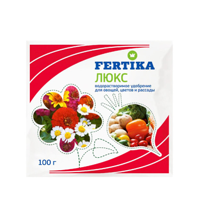 Фертика Люкс  для овощей, цветов и рассады NPK 16:20:27 + МЭ, 100 г